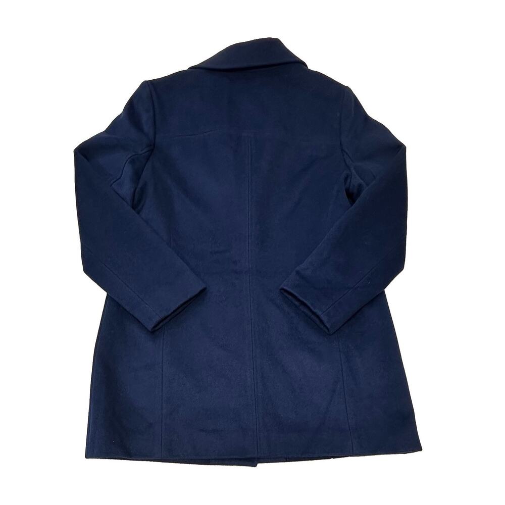 J. Jill Walker Coat Navy Blue Wool Blend Button Front Medium Preppy Old Money - Picture 8 of 9
